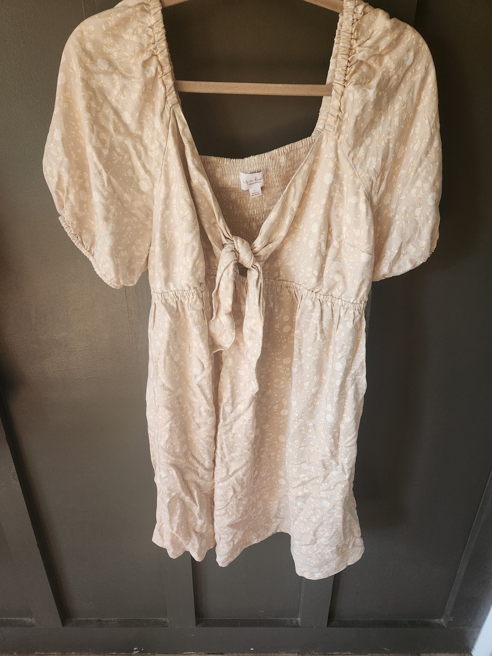 Isabel Maternity by Ingrid & Isabel Cream Floral Tie-Front Mini Dress